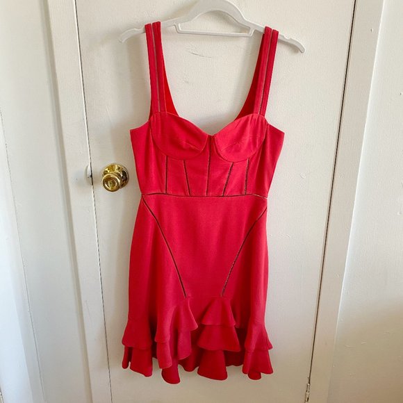 Jonathan Simkhai Crepe Combo Mini Ruffle Dress - Picture 2 of 9